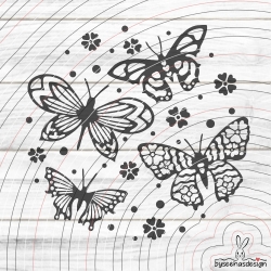4 Deko Schmetterlinge Plotterdatei SVG DXF