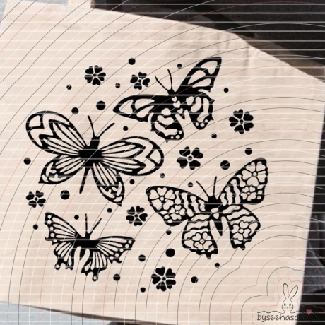 4 Deko Schmetterlinge Plotterdatei SVG DXF