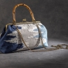 Handgemachte Tasche – Blau/Hellblau mit Ikat-Muster