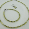 Set Lime/Oliv Kette Armband und Ohrringe (403)