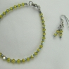 Set Lime/Oliv Kette Armband und Ohrringe (403)