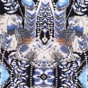 Stoff Viskose Jersey Schmetterlinge Abstrakt beige schwarz blau