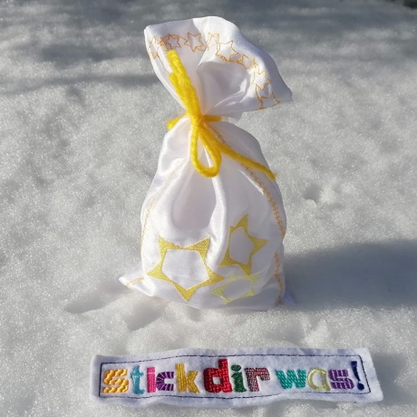 Beutel Sterne Stickdatei 5 Größen Keksbeutel Stickdirwas