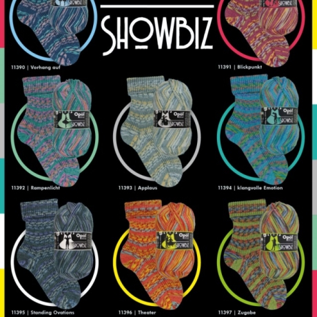 Opal Showbiz, 4-fädige Sockenwolle, Farbe 11393