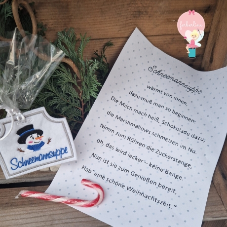 Ferberline Stickdatei Schneemannsuppe ab 8x10