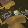 Stoff Chiffon Blusenstoff abstrakt Blumen dunkelgrün khaki ocker 
