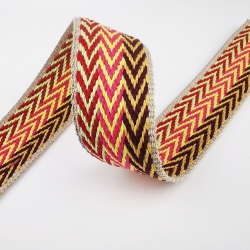 Gurtband Baumwolle triple Chevron 40 mm melone rot pink beere