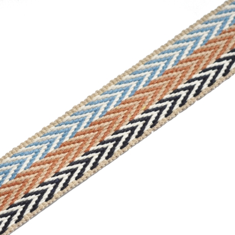 Gurtband Baumwolle triple Chevron 40 mm sand blau cognac NEU