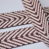 Gurtband Baumwolle Fischgrät beere / natur 40 mm Chevron RE