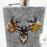 Flachmannhülle * Hirsch Bier * Hülle Flachmann Filz Jäger