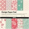 Bastel-Papier Papier *Rosa & Grün* 15x15cm, 50 Bl.10 Motive 120g