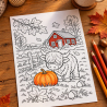 Gratis Malvorlage Herbst zum Ausdrucken | Zottelherbst Schweden