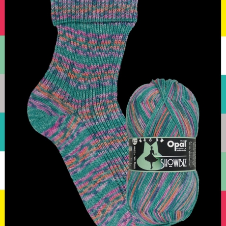 Opal Showbiz, 4-fädige Sockenwolle, Farbe 11392