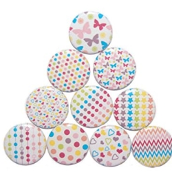 10 x Kühlschrankmagnet Magnetset 50mm rund Muster bunt