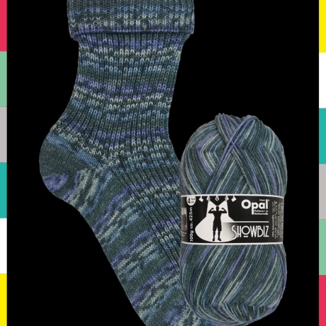 Opal Showbiz, 4-fädige Sockenwolle, Farbe 11395