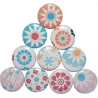 10 x Kühlschrankmagnet Magnetset 50mm rund Blumen