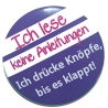 Button 25 mm mit Anstecknadel Spruch Ich lese keine Aneitungen