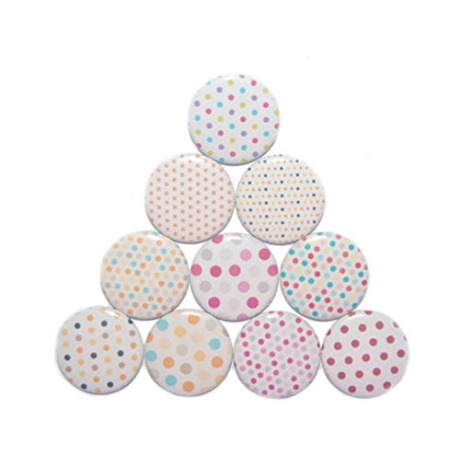 10 x Kühlschrankmagnet Magnetset 50mm rund Punkte bunt