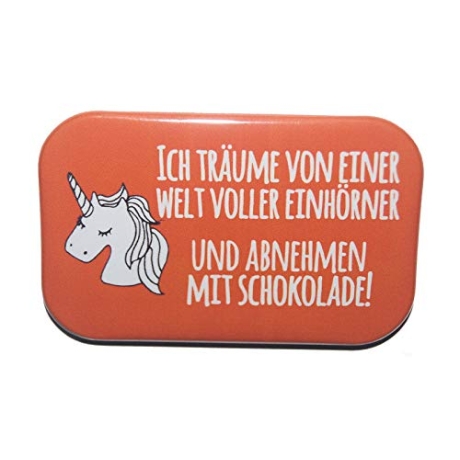 Button Rechteckig groß Spruch Einhorn Träumen Schokolade