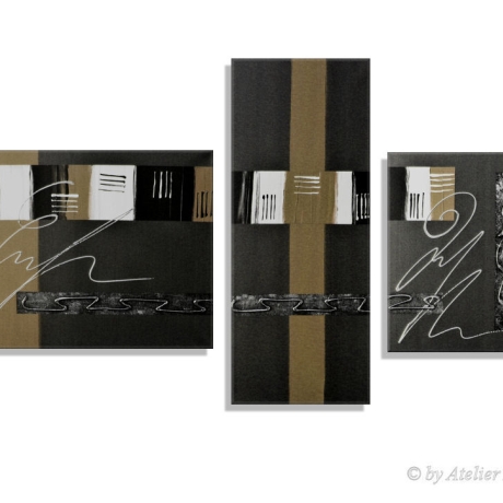 MK1 Art Bild Leinwand Abstrakt Kunst Malerei Acrylbild braun