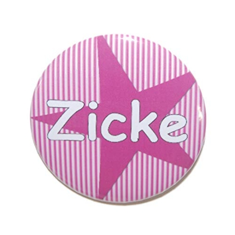 Button 25 mm mit Anstecknadel Spruch Zicke