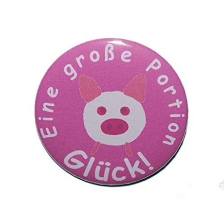 Kühlschrankmagnet Magnet 50mm rund Glücksschwein