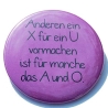 Button 25 mm mit Anstecknadel Spruch A und O