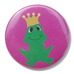 Button 50 mm mit Anstecknadel Motiv Tiere Frosch Frösche