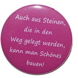 Kühlschrankmagnet Magnet 50mm rund Spruch Lebensweisheit Steine