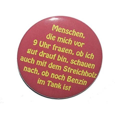 Button 50 mm mit Anstecknadel Spruch Langschhläfer