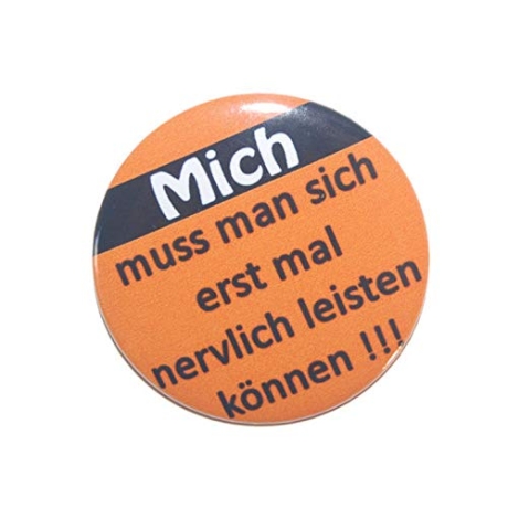 Button 25 mm mit Anstecknadel Spruch Nerven