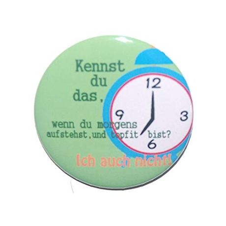 Button 50 mm mit Anstecknadel Spruch Morgenmuffel