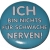 Button 50 mm mit Anstecknadel Spruch schwache Nerven