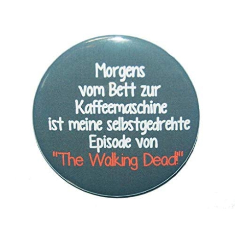 Button 50 mm mit Anstecknadel Spruch Morgenmuffel