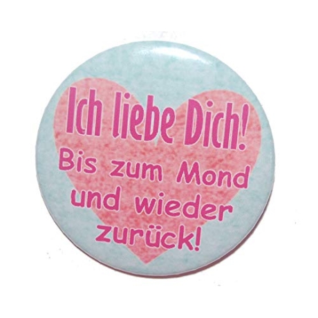 Kühlschrankmagnet Magnet 50mm rund Spruch Ich liebe Dich