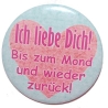 Kühlschrankmagnet Magnet 50mm rund Spruch Ich liebe Dich