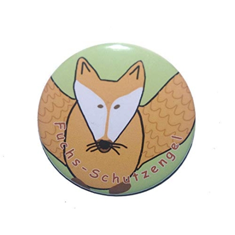 Button 50 mm mit Anstecknadel Motiv Tiere Fuchs Füchse