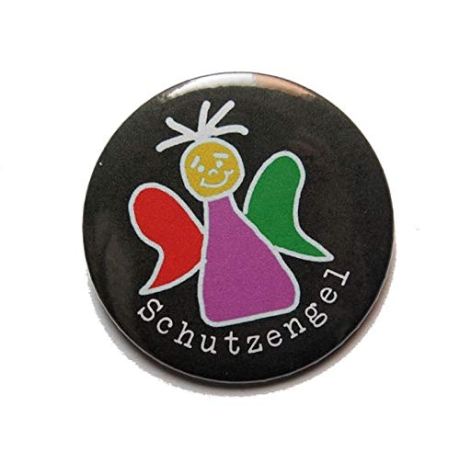 Button 50 mm mit Anstecknadel Motiv Schutzengel
