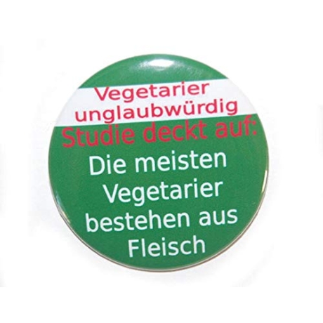 Button 25 mm mit Anstecknadel Spruch Vegetarier