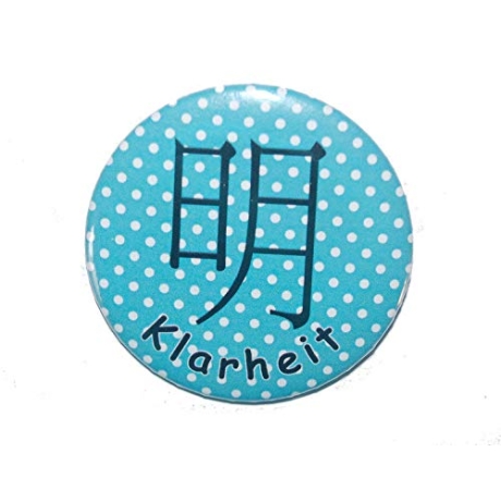 Button 50 mm mit Anstecknadel Motiv Chinesisch Zeichen Wahrheit