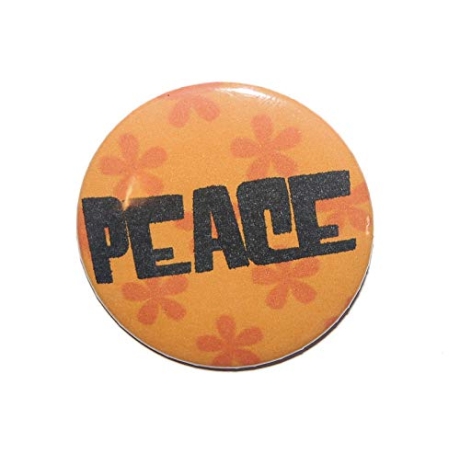 Button 50 mm mit Anstecknadel Spruch Peace