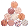 10 x Kühlschrankmagnet Magnetset 50mm rund Muster orange braun