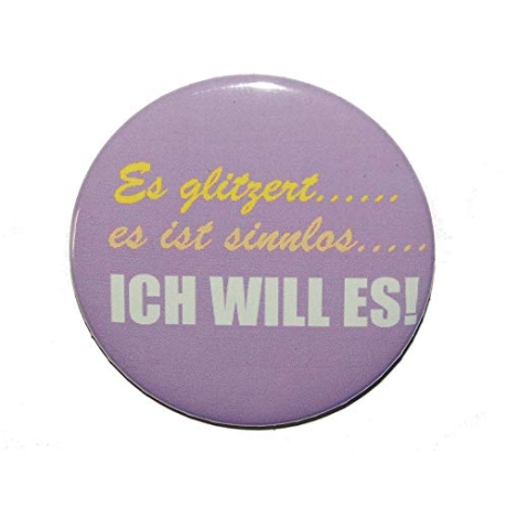 Kühlschrankmagnet Magnet 50mm rund Spruch Es glitzert