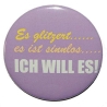 Button 50 mm mit Anstecknadel Spruch Es glitzert sinnlos