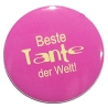 Button 50 mm mit Anstecknadel Spruch Beste Tante der Welt