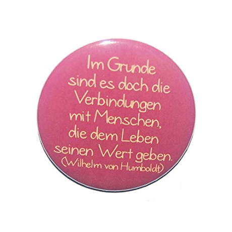 Button 50 mm mit Anstecknadel Spruch Freundschaft