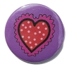 Button 50 mm mit Anstecknadel Motiv Herz Liebe