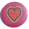 Button 50 mm mit Anstecknadel Motiv Herz Liebe