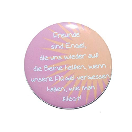 Kühlschrankmagnet Magnet 50mm rund Spruch Freunde sind Engel
