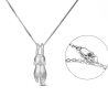 Halskette 925 Sterling Silber mit einem Kätzchen Anhänger 3D Matt